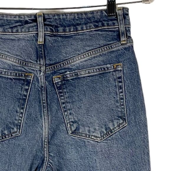 Free People Stella Kick Flare High Rise Raw Hem Cropped Jeans Size 26 - Picture 13 of 14